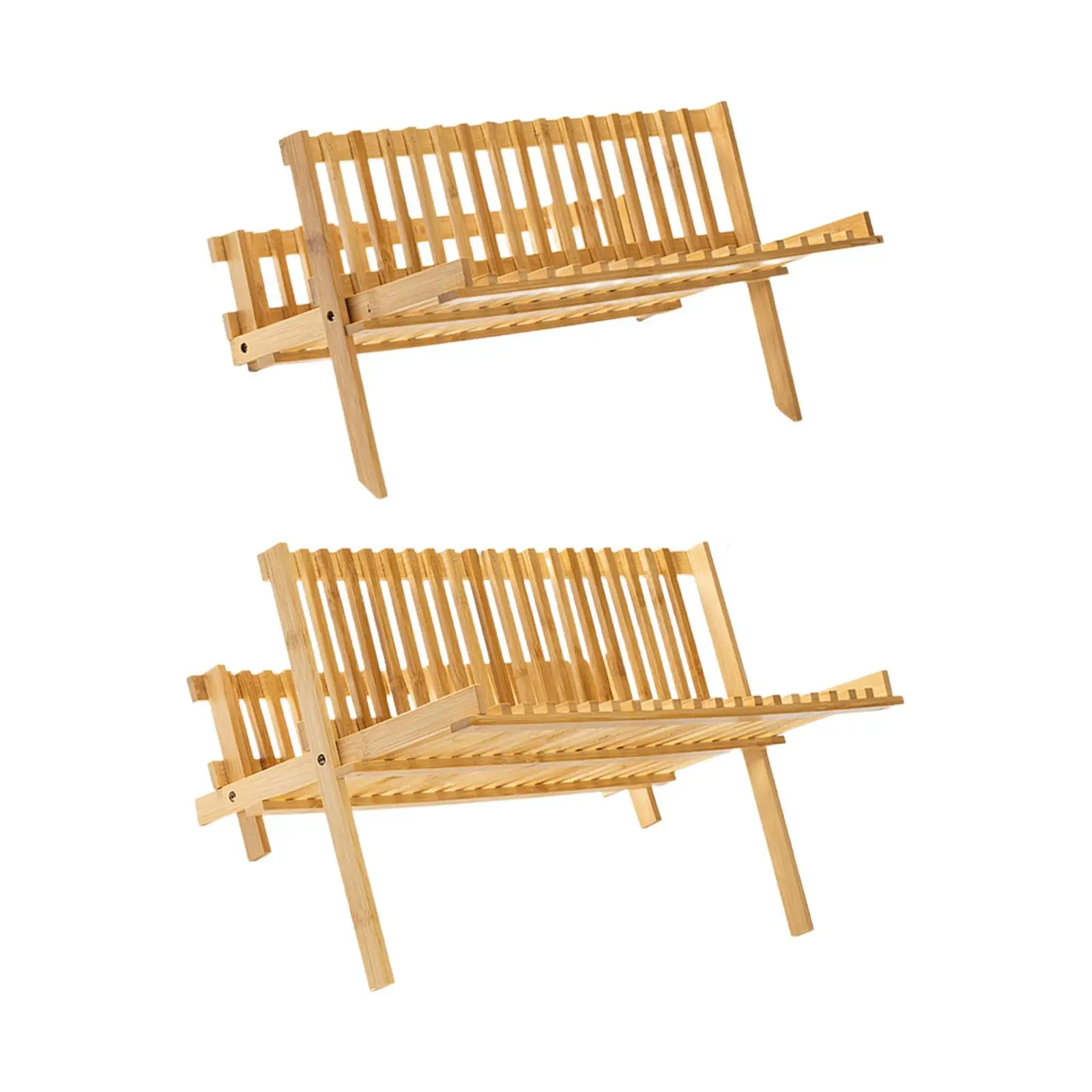 

Двухуровневая бамбуковая сушилка для посуды, органайзер для тарелок на кухонную столешницу, экономия пространства