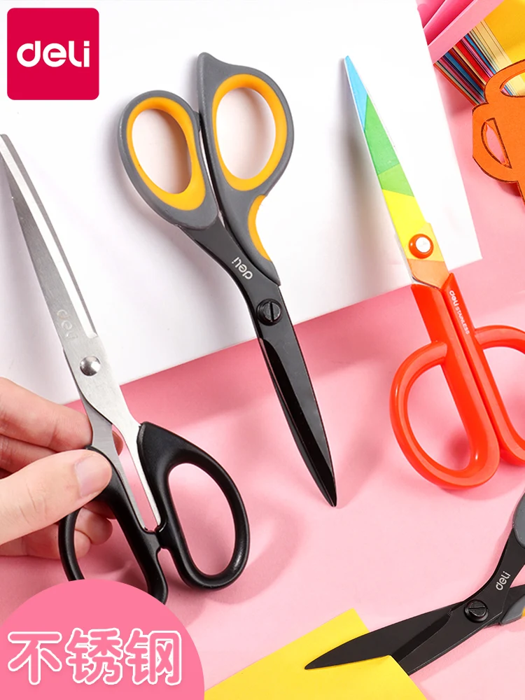 DELI Stationery Scissors for Office Home Use Stainless Steel Large Small Mini Durable Sharp Hand Craft Scissors Office Supplies