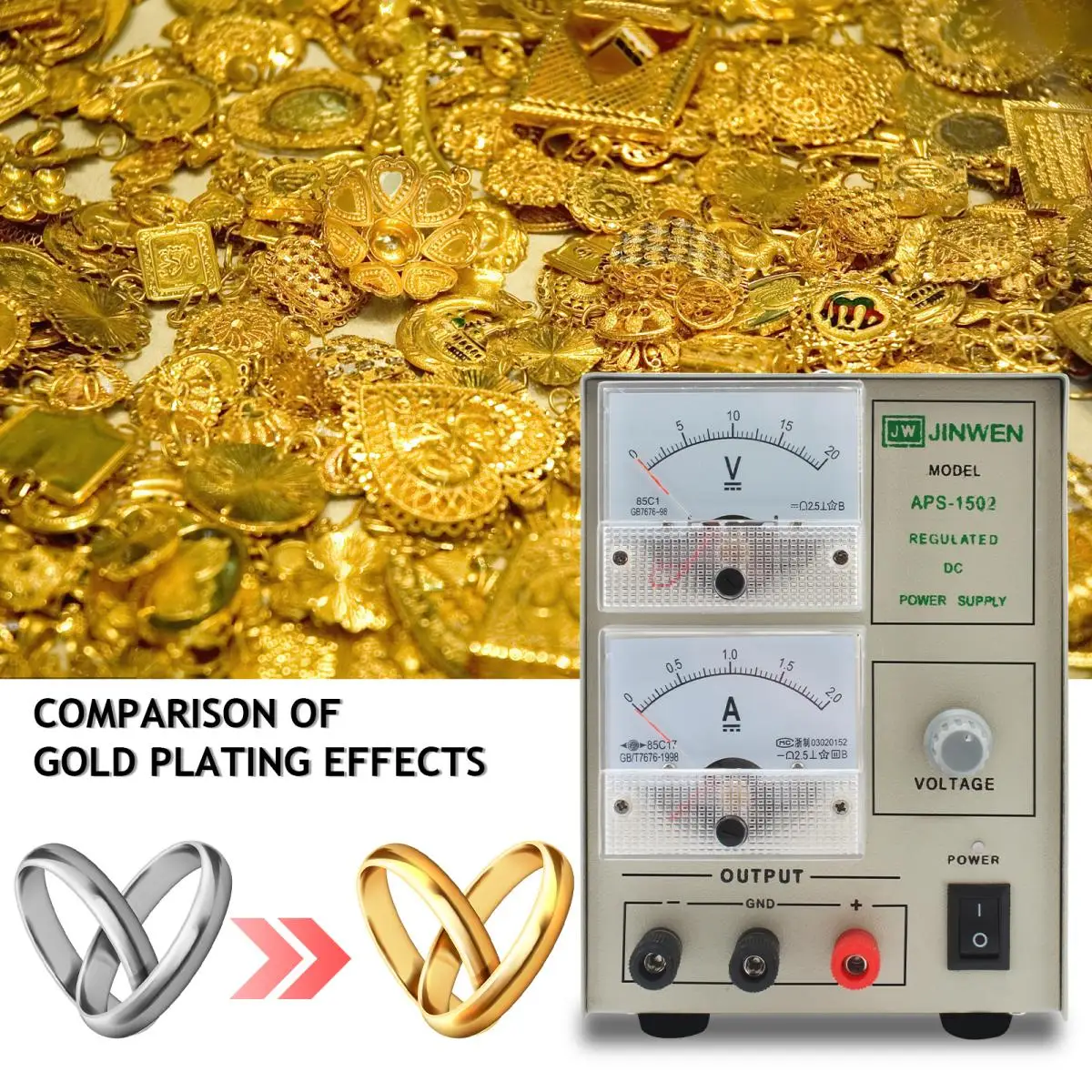 Imagem -05 - Galvanoplastia Kit-ferramentas de Processamento de Máquina de Chapeamento de Ouro com Tensão é Ajustável para o Equipamento de Jóias de Prata de Ouro 24k