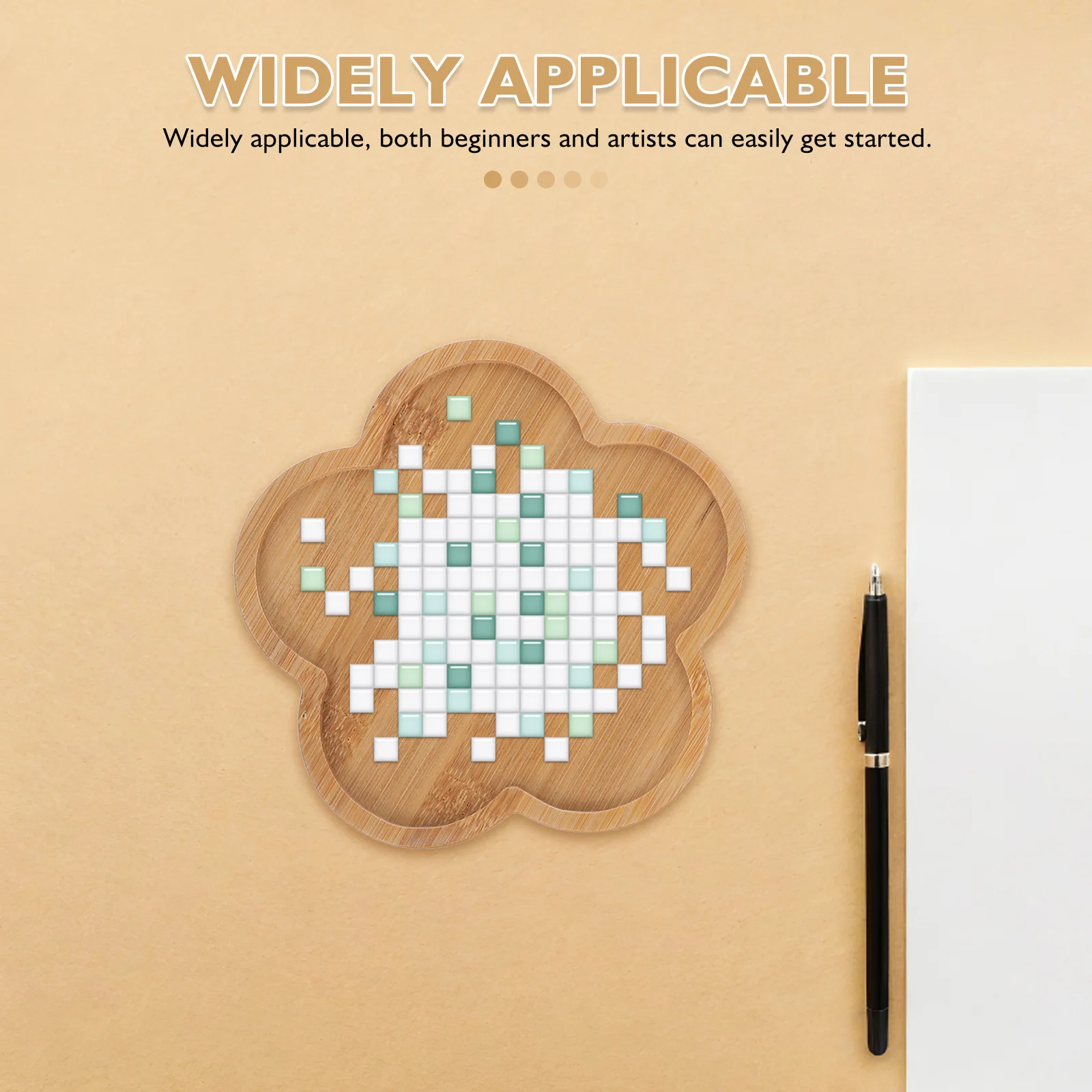 

2Pcs Mosaic Coasters Wooden Blank Base Trays for DIY Crafts Drink and Plant Saucer Home Decor Mug Pad Tabletop Art Plate