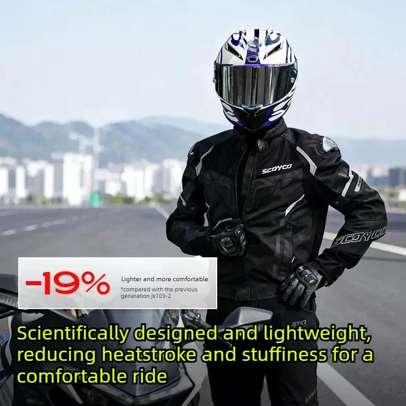 Spring and Summer Motorcycle Riding Suit CE Grade Protective Anti-drop Locomotive Suit Mesh Breathable Cool Cruise Rally Suit