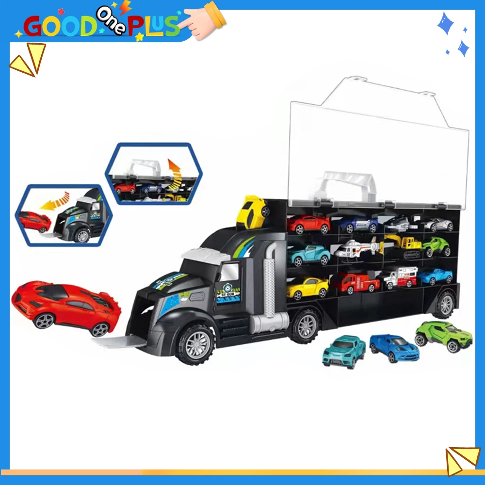 

Car Model Set Children's Engineering Truck Tractor Front Can Slide The Front of The Container Truck Car Storage Toy Car