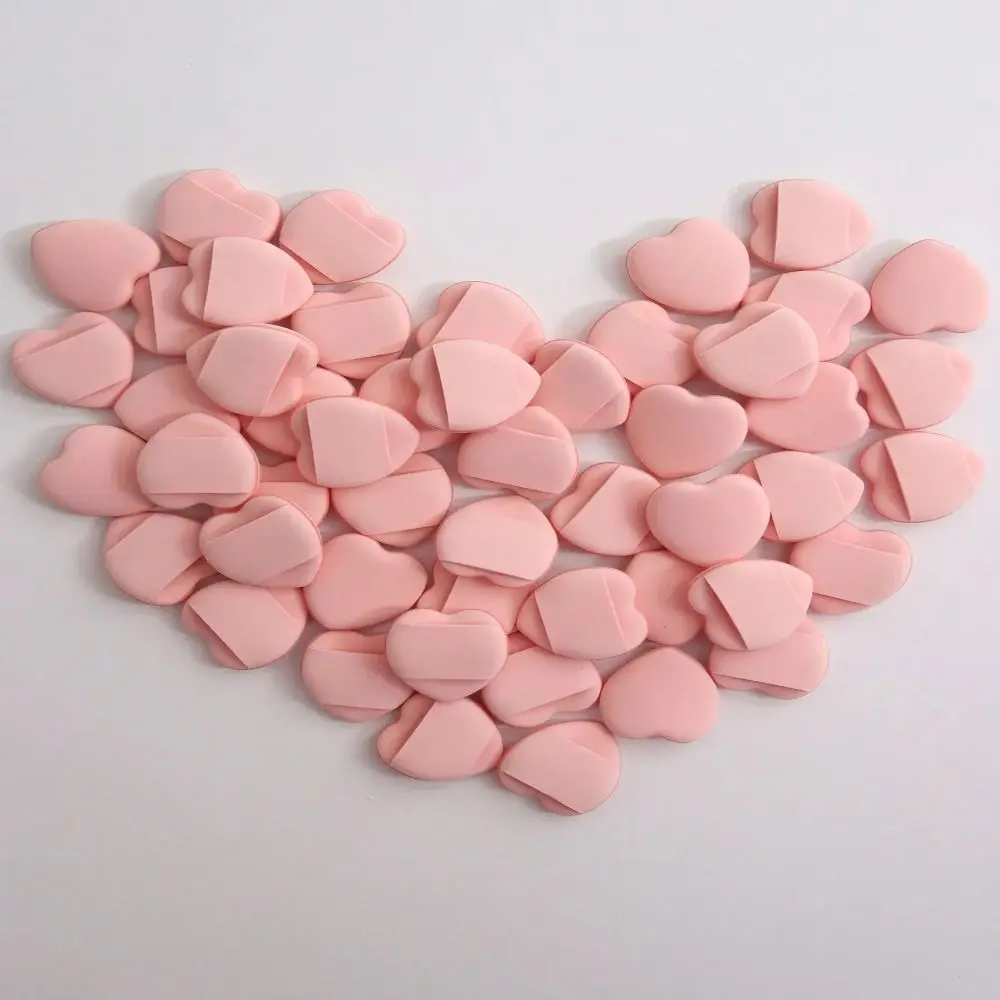 10pcs New Heart-shaped Finger Air Cushion Super Soft Lightweight Cosmetic Pad Sponge Powder Puff Set