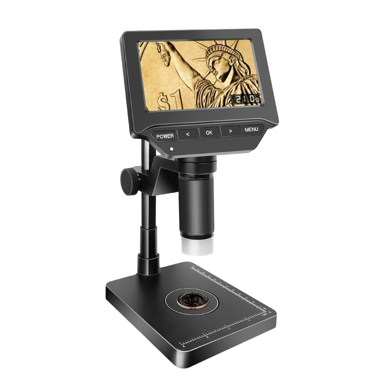 

4.3 inch LCD Digital Microscope Precision Microscope with Weighing Scale with Lights for Fine Detail Observation Weight Scale
