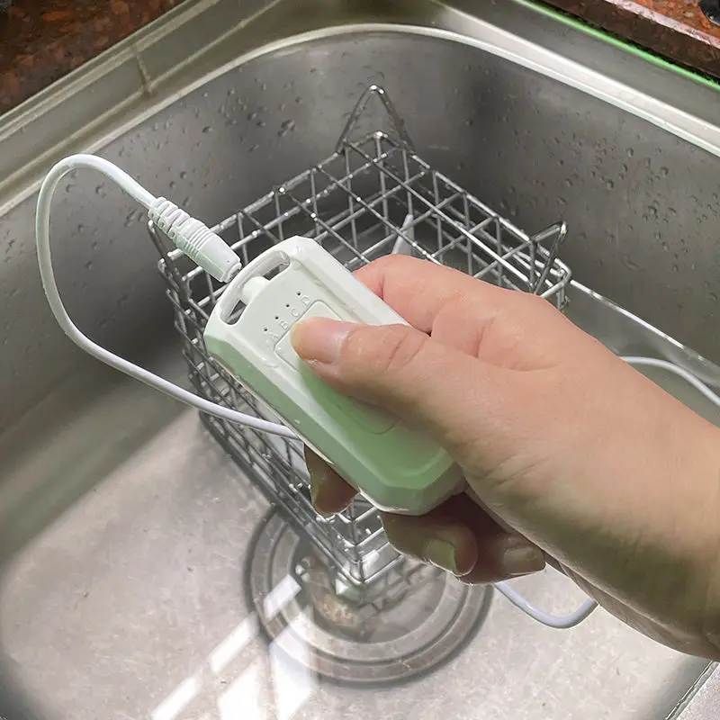 Ultrasonic Dishwasher Stainless Steel Cover Portable Fruit and Vegetable Cleaning Machine Household Sink Turbo Bowl Scrubber
