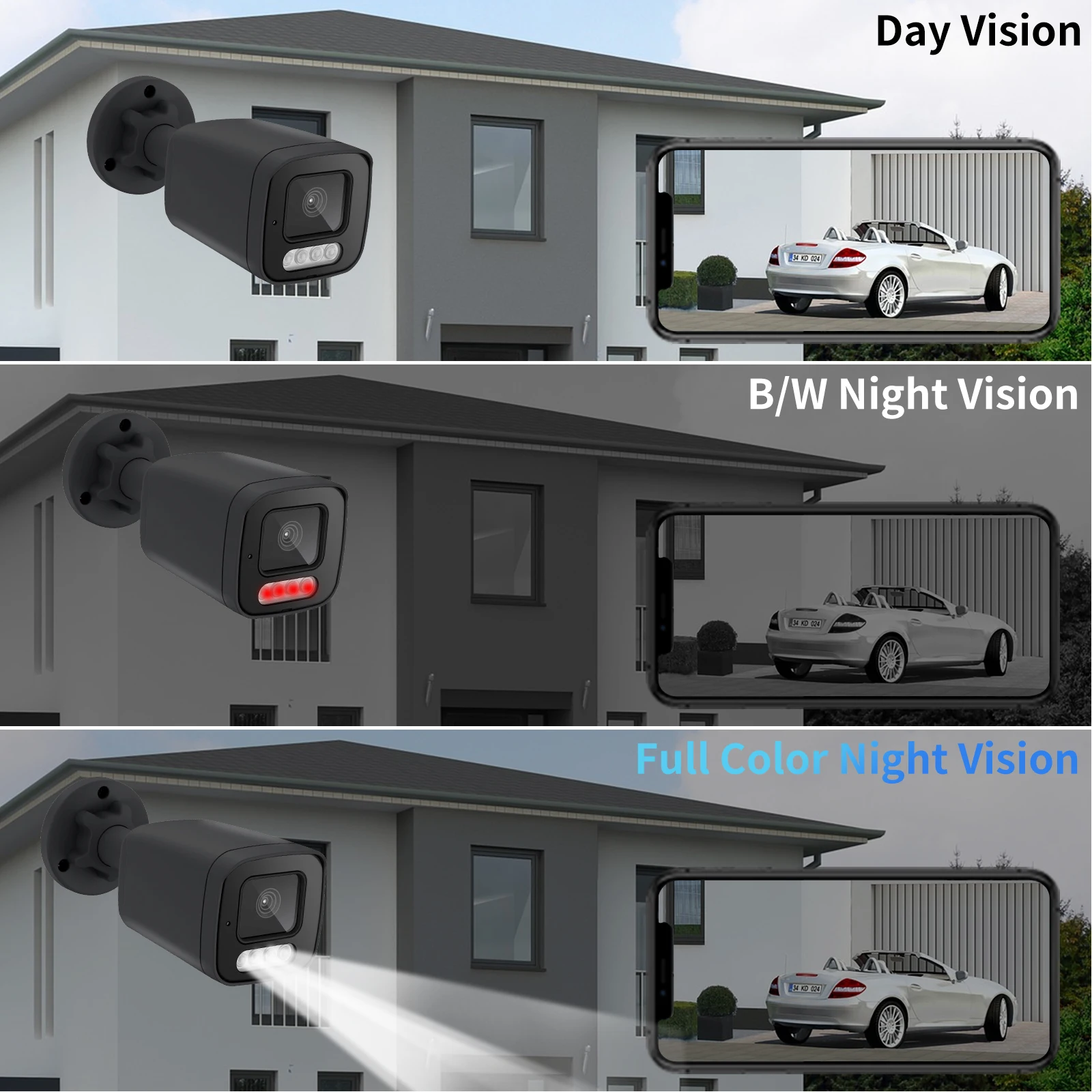 Ultra HD 4K 8MP POE IP Camera Two Way Audio Full Color Night Vision Outdoor Metal 5MP 4MP Bullet CCTV Home Security Camera