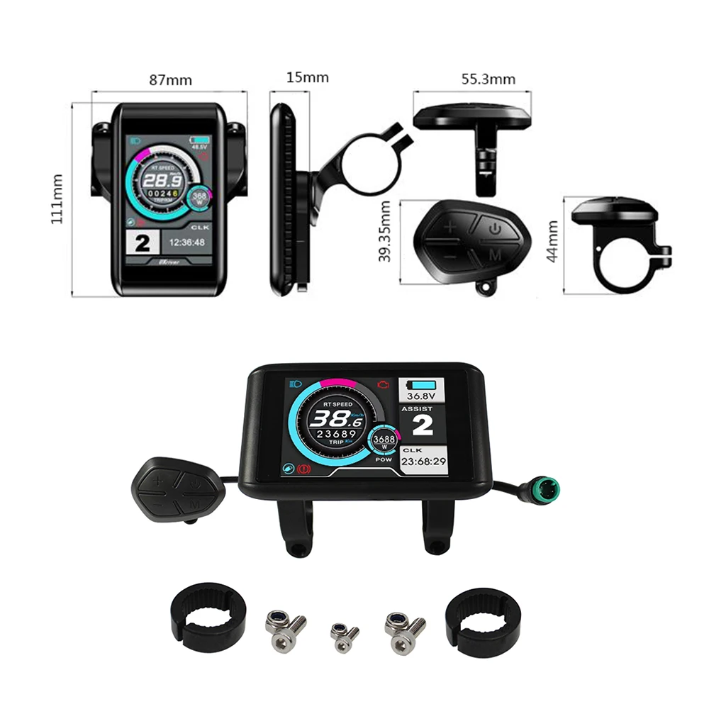 Electric Bike 36V-52V 35A, 36V-52V 45A, 48V-72V 45A 3-Mode Sine Wave Ebike Motor and Speed Controller with UKC1 Colorful Display