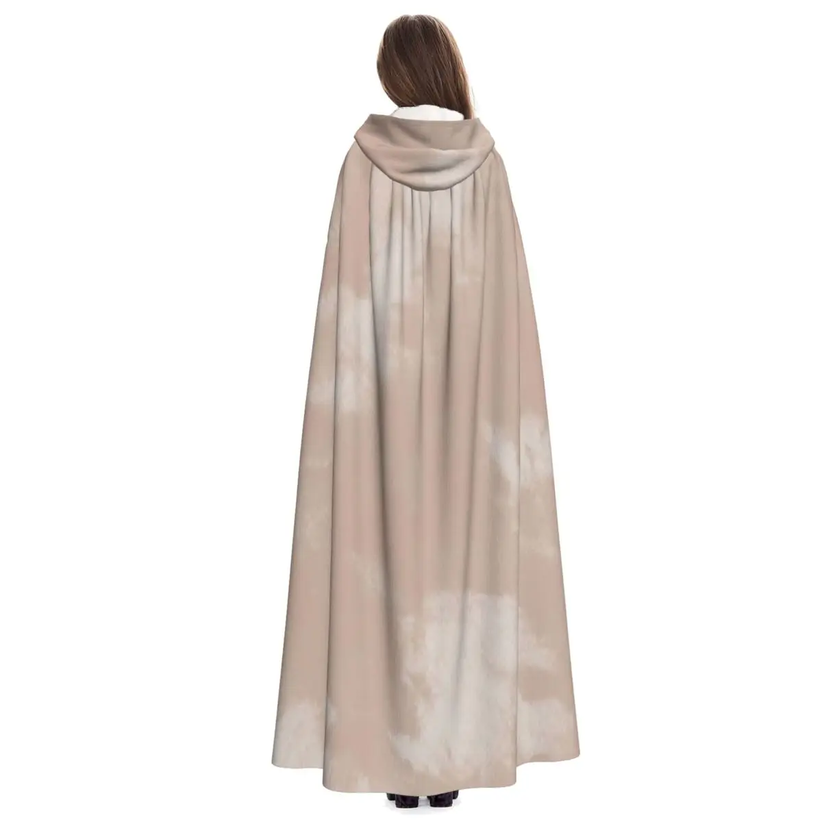 ラテクリーム付きロングフード付きマント魔女中世衣装コスプレケープハロウィンヴァンパイア大人ユニセックス