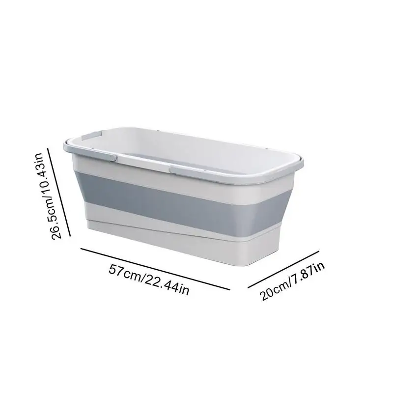 Foldable Water Pail Collapsible Silicone Mop Bucket For Car Wash Rectangular Handy Cleaning Mop Basket For Kitchen Bathroom