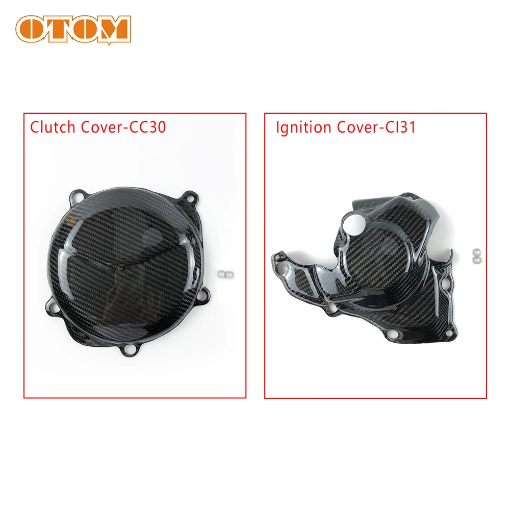 

OTOM Motorcycle Ignition Cover-CI31 11340-MEN-A50 Clutch Cover-CC30 11351-MEN-A40 Carbon Fiber Protector Guard For HONDA CRF450R