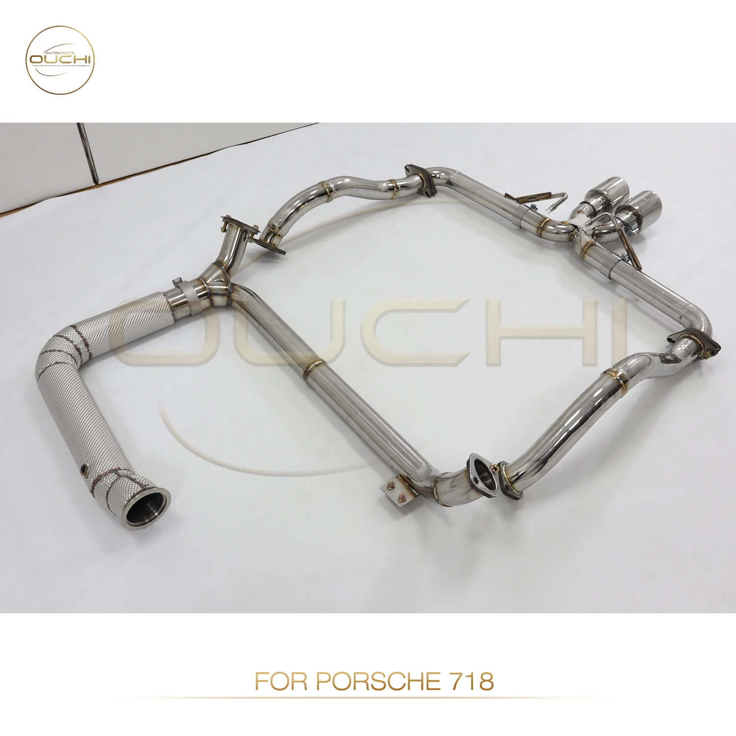 OUCHI Stainless Steel Vales Exhaust Catback For Porsche 718 Cayman/Boxster 982/T 2016-2020 2.0T Without Muffler Auto Performance