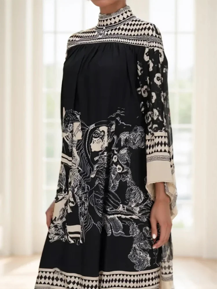 Abito da festa diviso con scollo a V profondo Abito da festa diviso Moda donna Estate Solido elegante manica svasata Abito lungo da donna Abiti streetwear