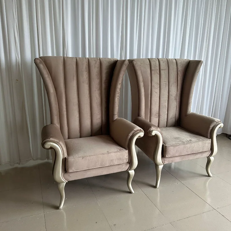 

European flannel leisure chair Hotel lobby armchair Luxury wedding chair Support color customization Stable, comfortable and sof