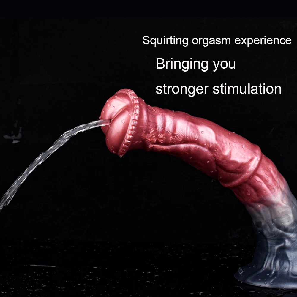 LICKER Horse Squirting Dildo Realistic Masturbator Animal Penis With Suction Cup Butt Plug Sex Toys Vaginal Massage For Women