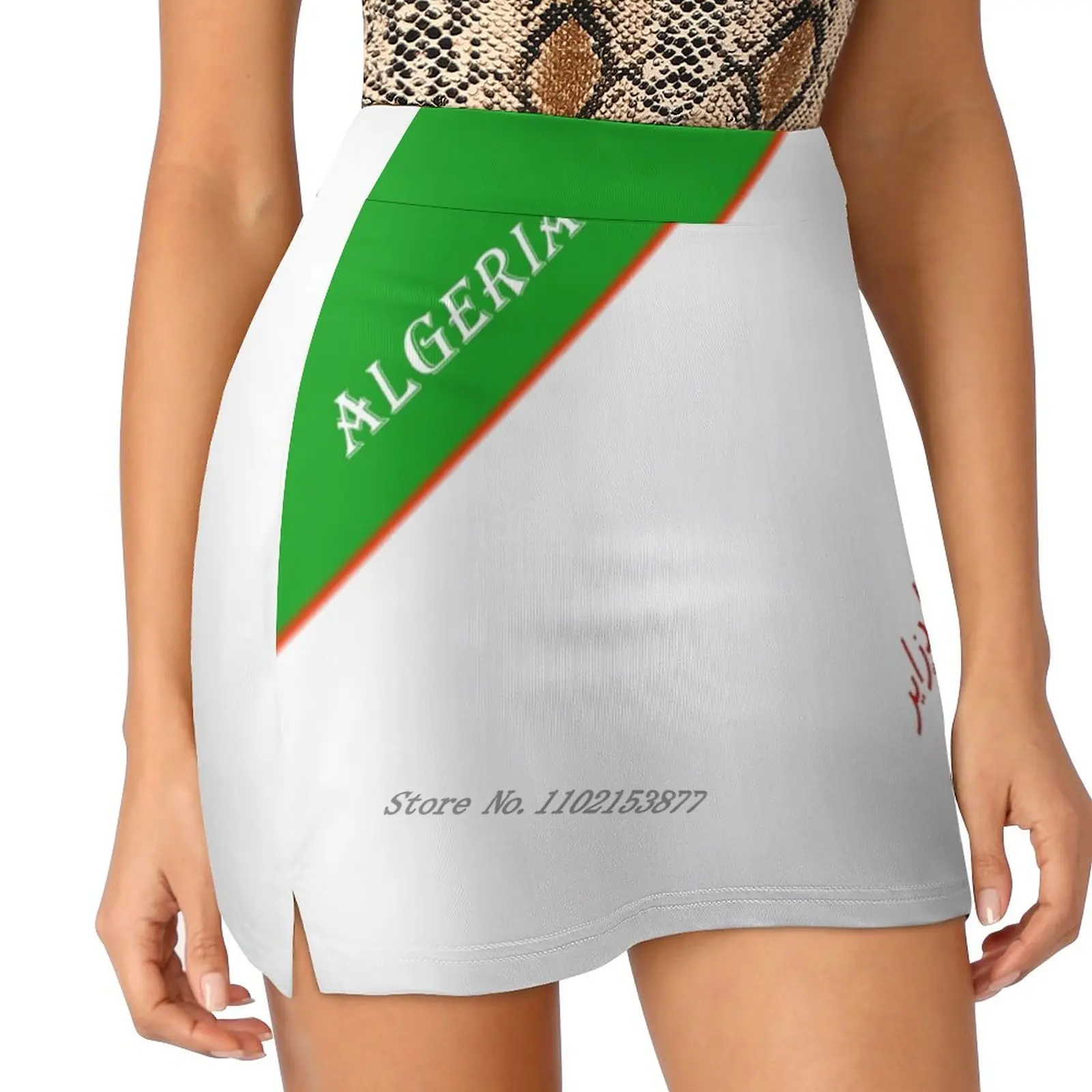 Algeria - Sports Fan Edition New Women Skirts Double-Layer Printed Short Dress Mini Sport Skirt Algeria Algerian Aldjazair