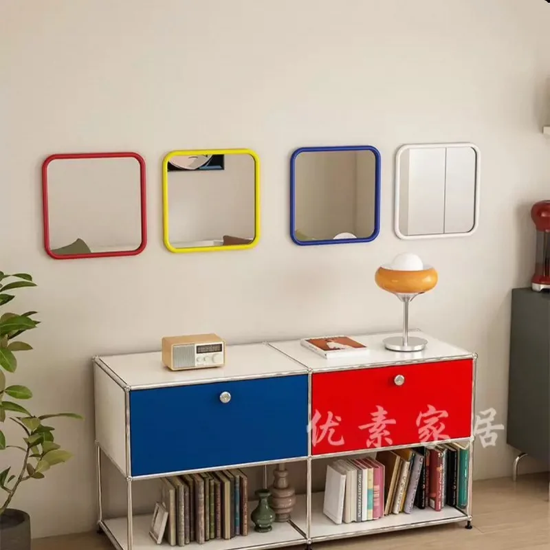 

Cheap Creative Mirror Designer Accent Luxury Design Interior Fashion Small Square Hand Mirror Hanging Espelhos Home Decorations