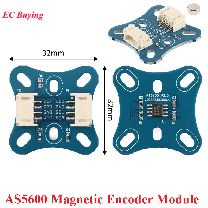 AS5600 Magnetic Encoder Module Magnetic Induction Angle Measurement Sensor Module FOC 12 Bit High Accuracy