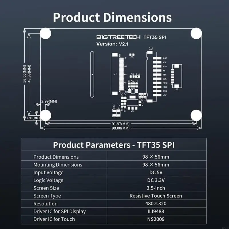 

R58F TFT35 v2.1 Дисплей экрана на экране
