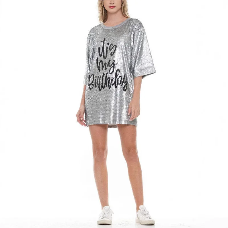 

Гламурное платье с пайетками для женщин, праздничный топ с короткими рукавами, топ с блестками, клубная одежда, вечерние мини-праздничная блестящая юбка с пайетками