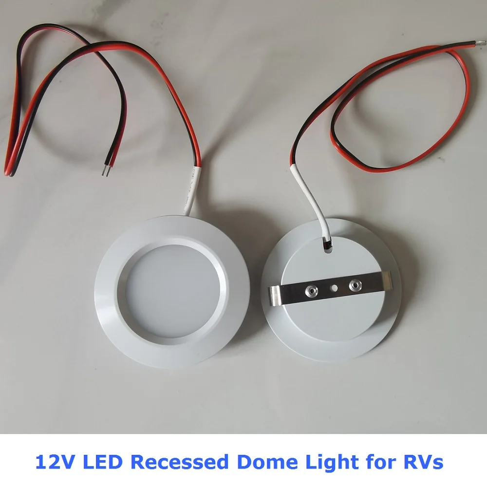 ∅68mm 12V DC LED Recessed Dome Light Interior Ceiling Lamp for RVs Motorhome Boats Shrapnel Installation