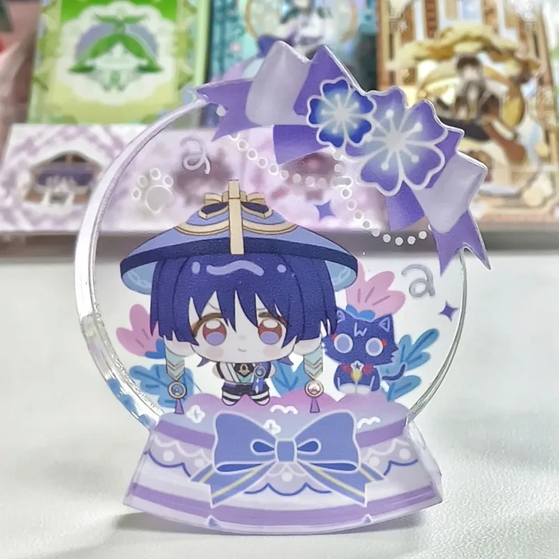 Game Genshin Impact Crystal Ball Image Stand Figure DIY PVC Standing Model Desktop Ornament Decoration Collection Model Toy Gift