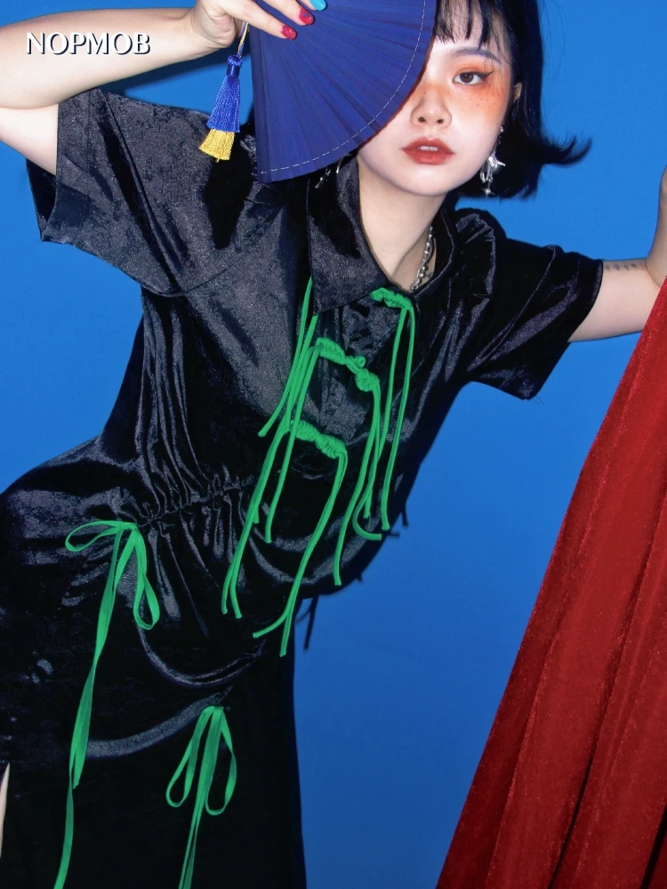 Ele Satin Dr with Button Detail Original Design Chinese Trendy Sle Loose White Willow een A-Line Dr