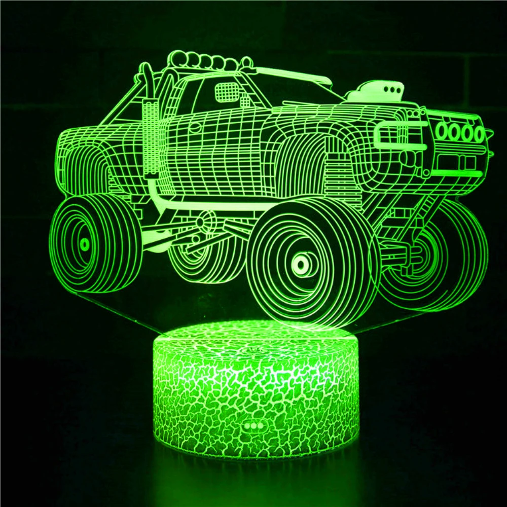 Nighdn Truck 3D Night Light for Kids Boys Gifts Bedroom Decor Car Model LED Illusion Lamp 7 Colors Changing Nightlight Gift