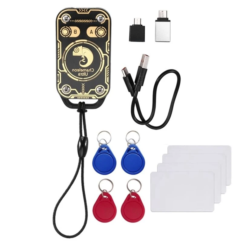 AB25-For Chameleon Ultra V3.0 RFID Smart Card Emulator Read Writer 125Khz 13.56Mhz ID IC Tag Copyer+4XUID Keychain/CUID Card