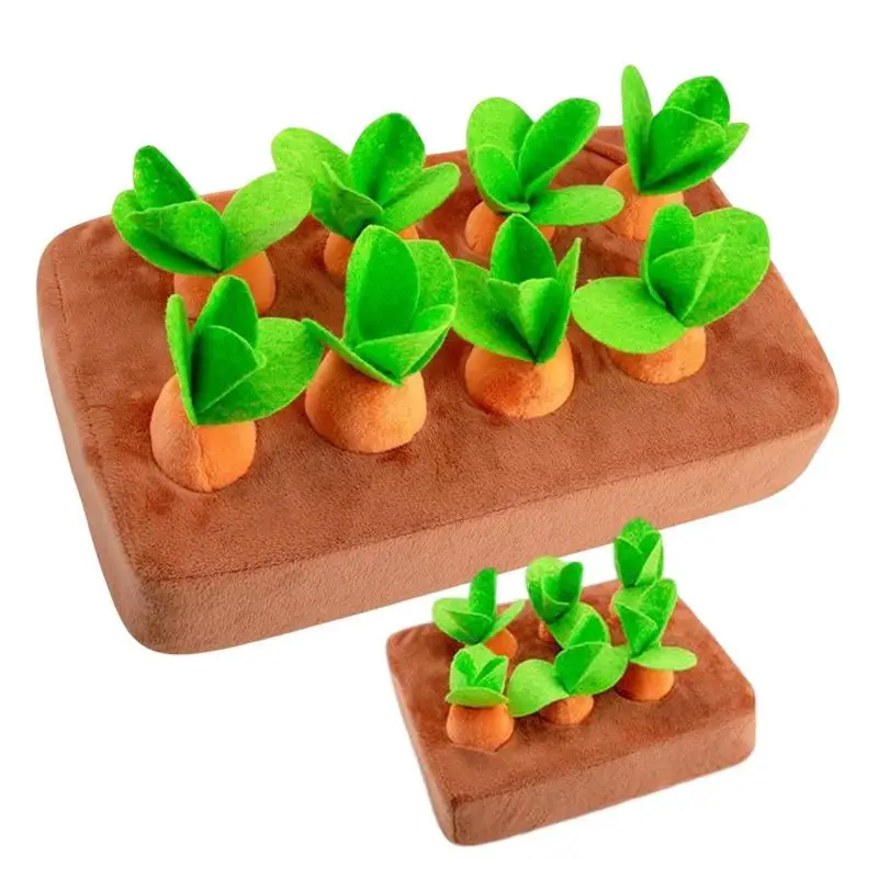 Dog Carrot Plush Toy Hide and Seek Carrot Farm Dog Toys Snuffle Mat Cute Carrot Harvest Toy  Vegetable Chew Toy  For Cats Dogs