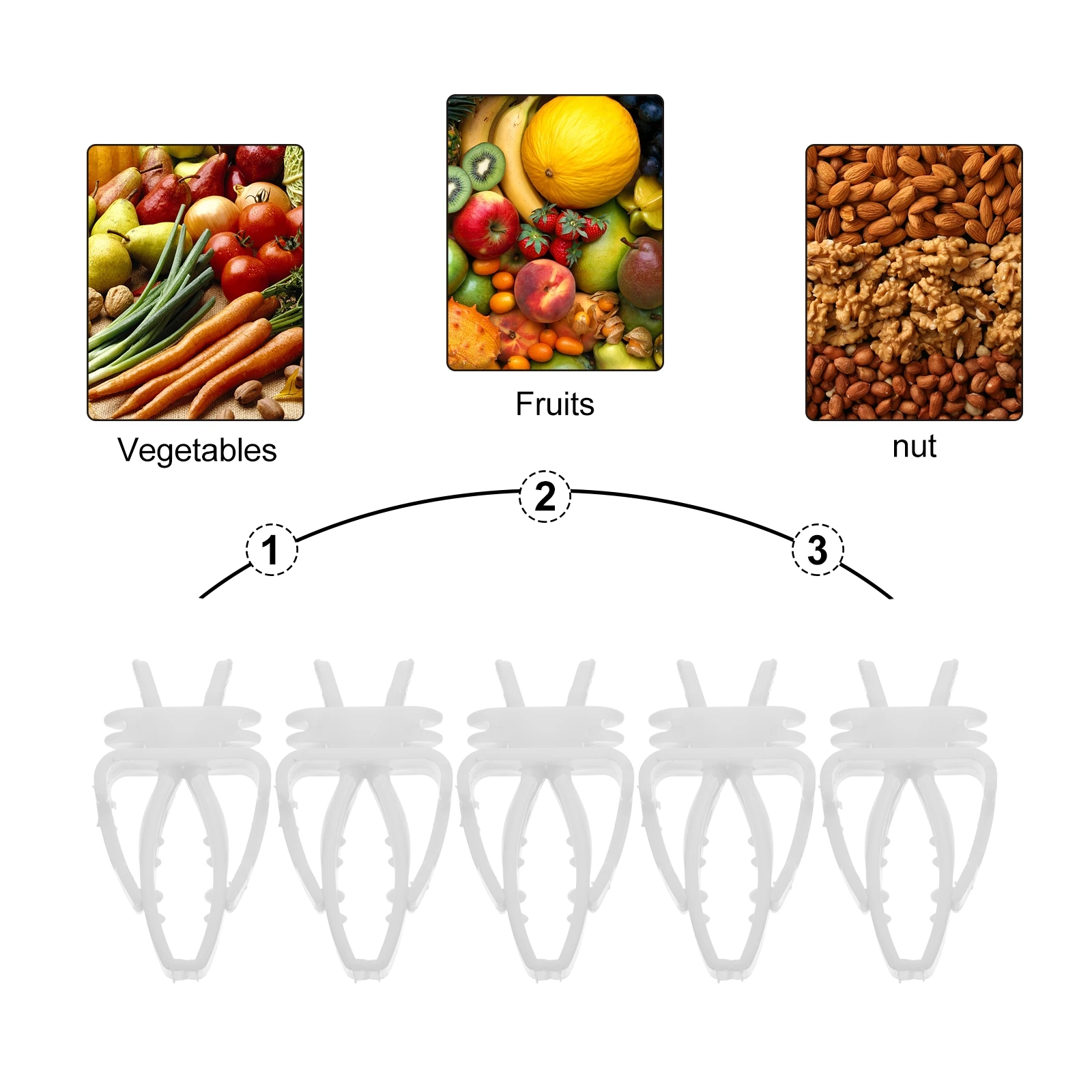 

10 Pcs Bird Vegetable Clips Cage Food Storage Durable Long Lasting Pet Bird Feeding Accessories Fruit Tongs Plastic