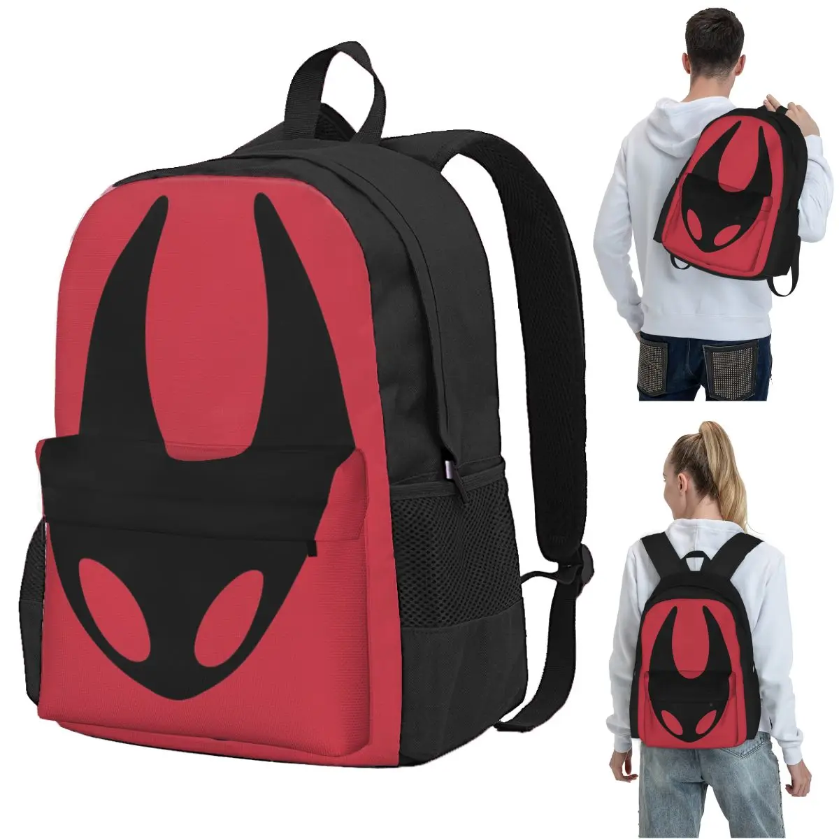 Hollow Knight Silksong Hornet Shade Mask Face Opacity Backpack Student BookBag School Bag Laptop Shoulder Bags for Men Women