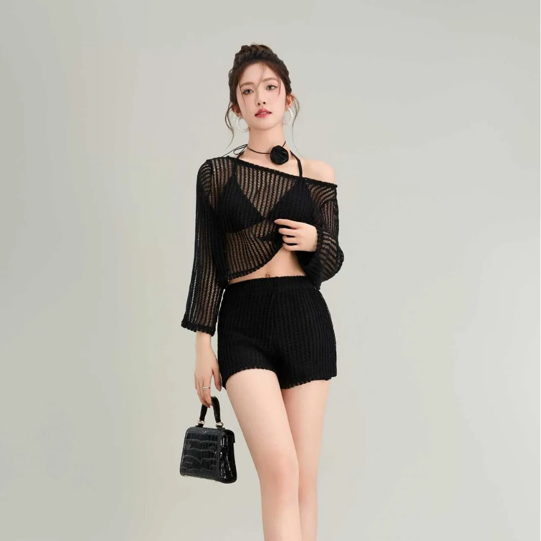 New Sports Swimsuit Women's Split Bikini Two-piece Set Conservative Belly Covering Slimming Long Sleeved Sunscreen Swimsuit