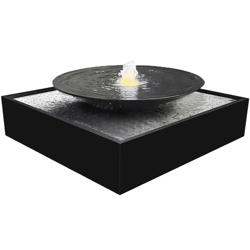 Stainless  Steel Outdoor Garden Fountain Pool - Durable Rustproof Safe Finished Circular Water Feature with Recirculating System