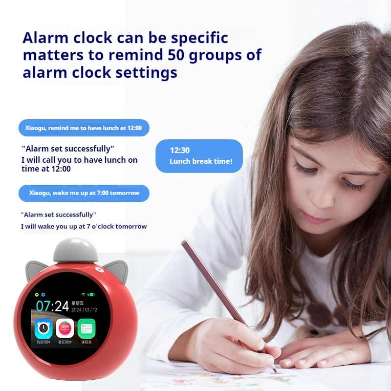 AI Smart Alarm Clock Early Education Robot Time Treasure Student Learning Machine Children's Toy Electronic Device