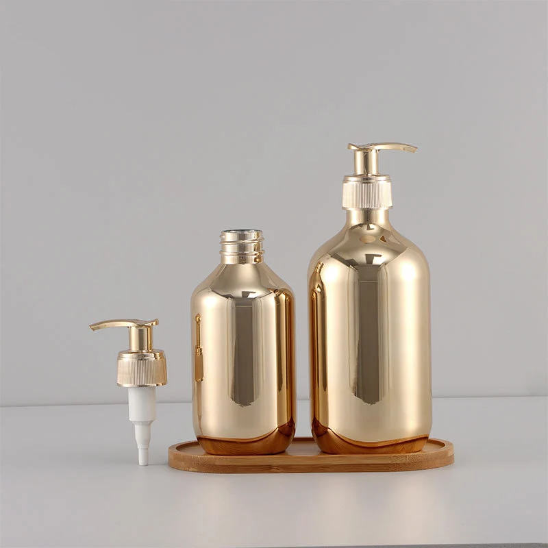 300/500ml Electroplating Shampoo Bottle PET Press Type Lotion Empty Bottle Bathroom Shower Gel Large-Capacity Soap Dispenser New