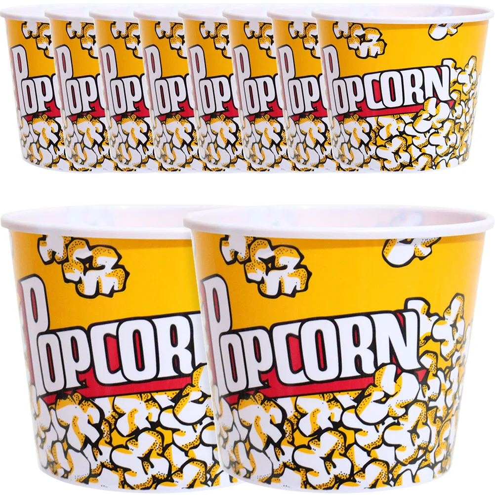 

10Pcs Popcorn Paper Boxes Buckets Red White Stripes Bags Snack Containers for Movie Night Birthdays Carnival Party Supplies