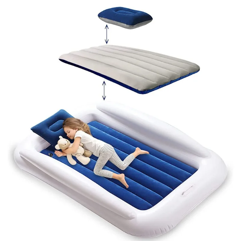 Suede portable inflatable toddler travel infant guardrail, air mattress