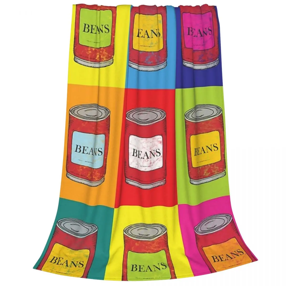 Baked Beans Tin Can Pop Art Blankets Flannel Lightweight Sofa Throw Blankets For Couch Bedding Office Throws Bedspread Quilt