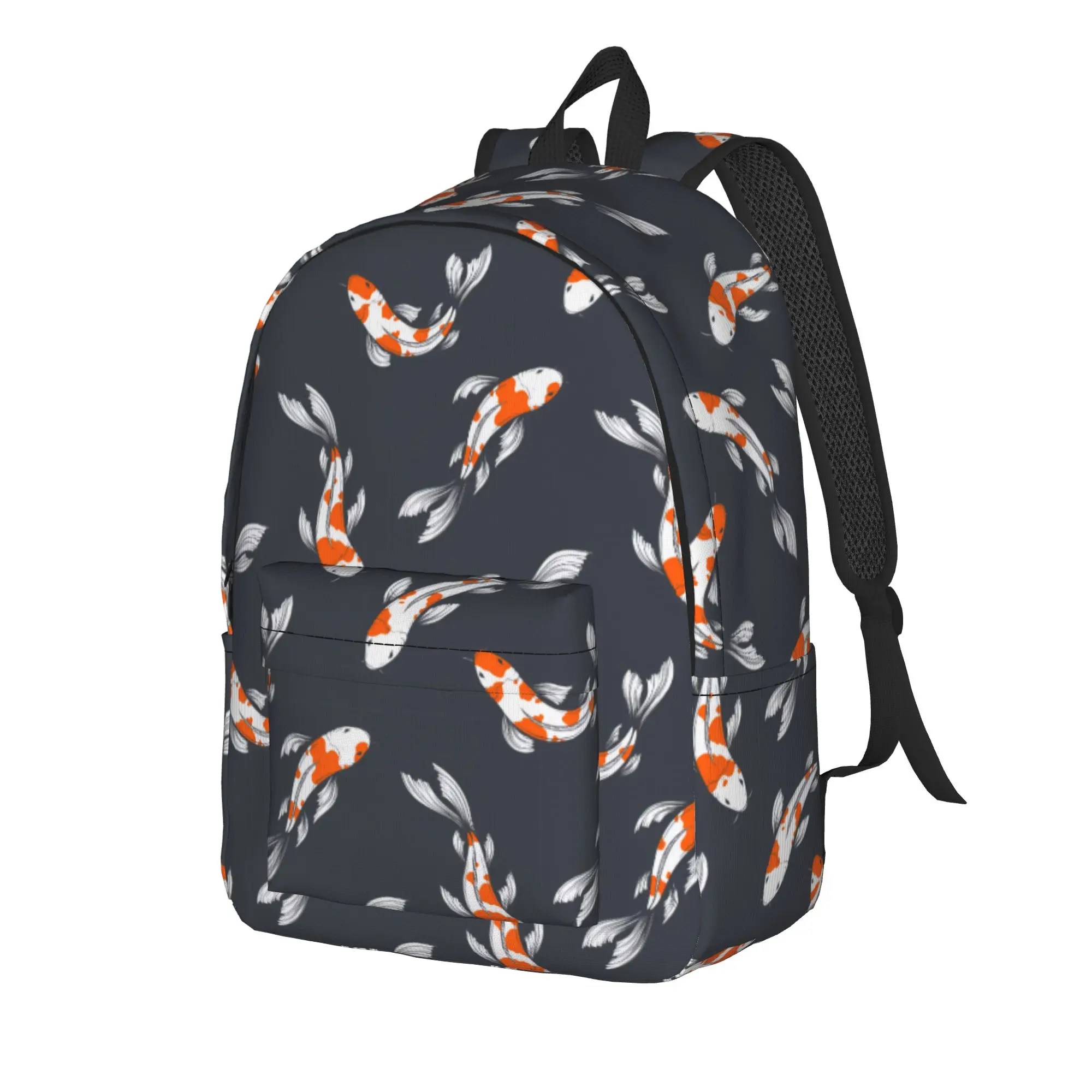 Koi Fish Pattern Backpack  Workout Backpacks Women Men Casual School Bags Designer Pattern Rucksack
