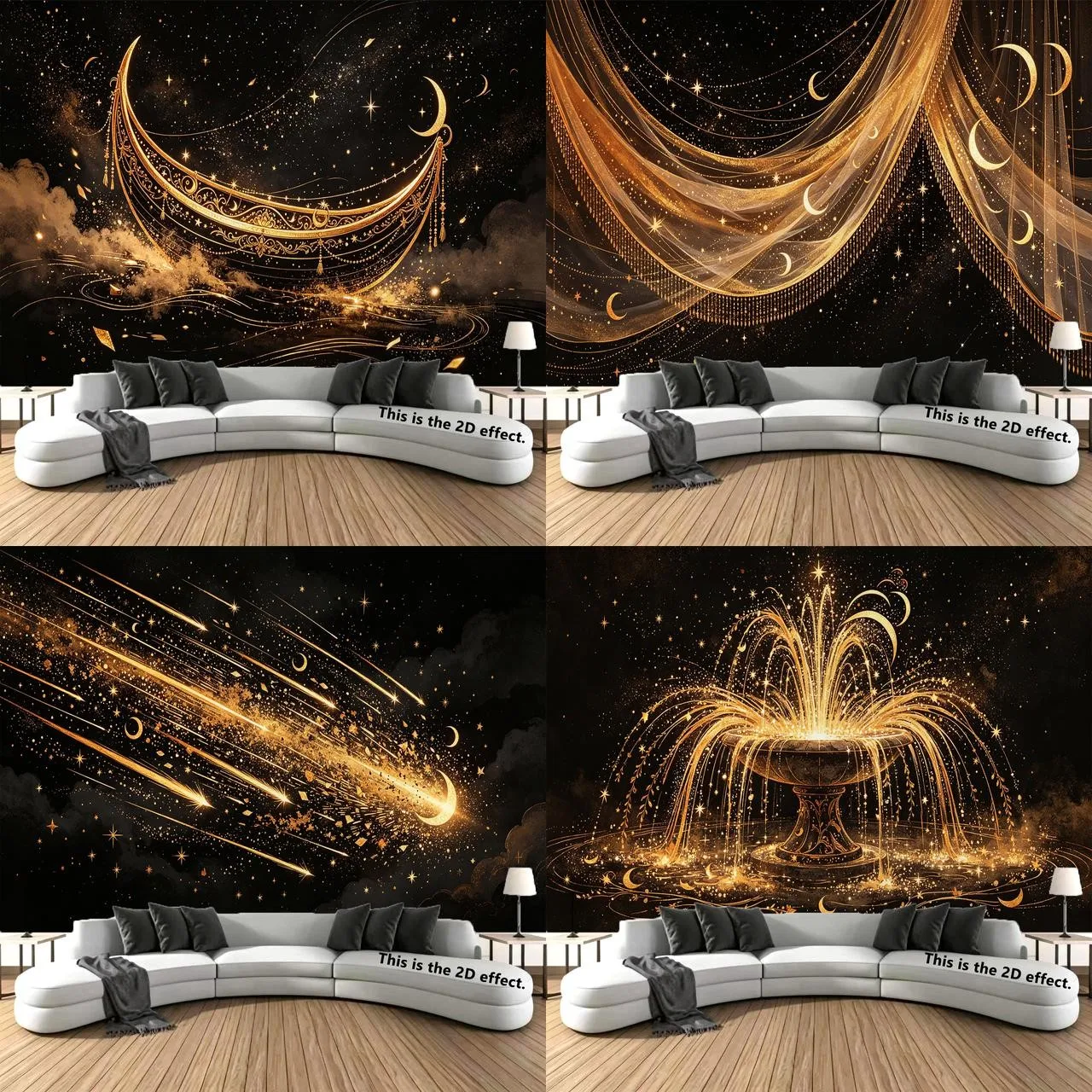 Luxury Starry Sky Gold Background Tapestry For Bedroom, Bedside Decoration, And Dormitory Use