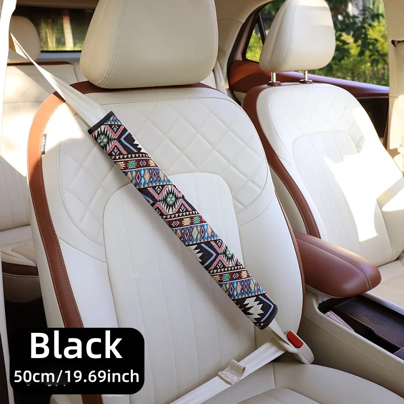 Bohemian-Stil Leinen-Autositzgurt-Schulterpolster, Erhältlich in 30cm oder 50cm, Geeignet für Alle Jahreszeiten, Einfach zu Installieren – Detail 15