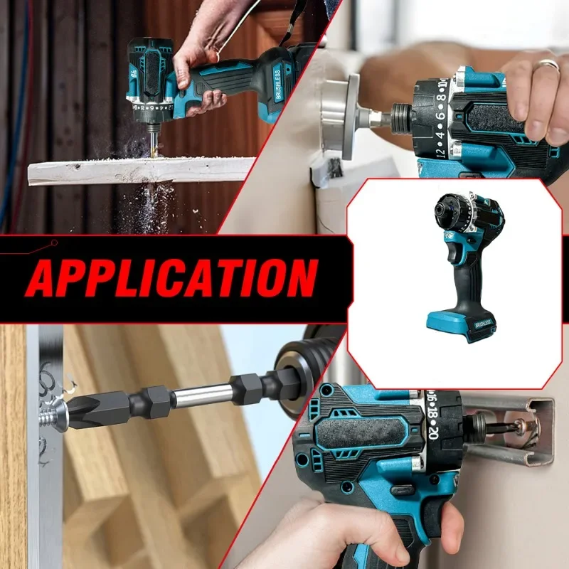 Imagem -04 - Chave de Fenda Elétrica sem Escova Torque 20 Mais Bateria de Lítio Recarregável Furadeira sem Fio para Makita Bateria 18v