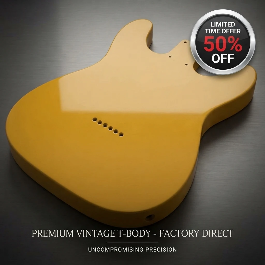 TL Style Electric Guitar Body Vintage Yellow Right Handed Guitar Replacement Wood Part Gloss Finish
