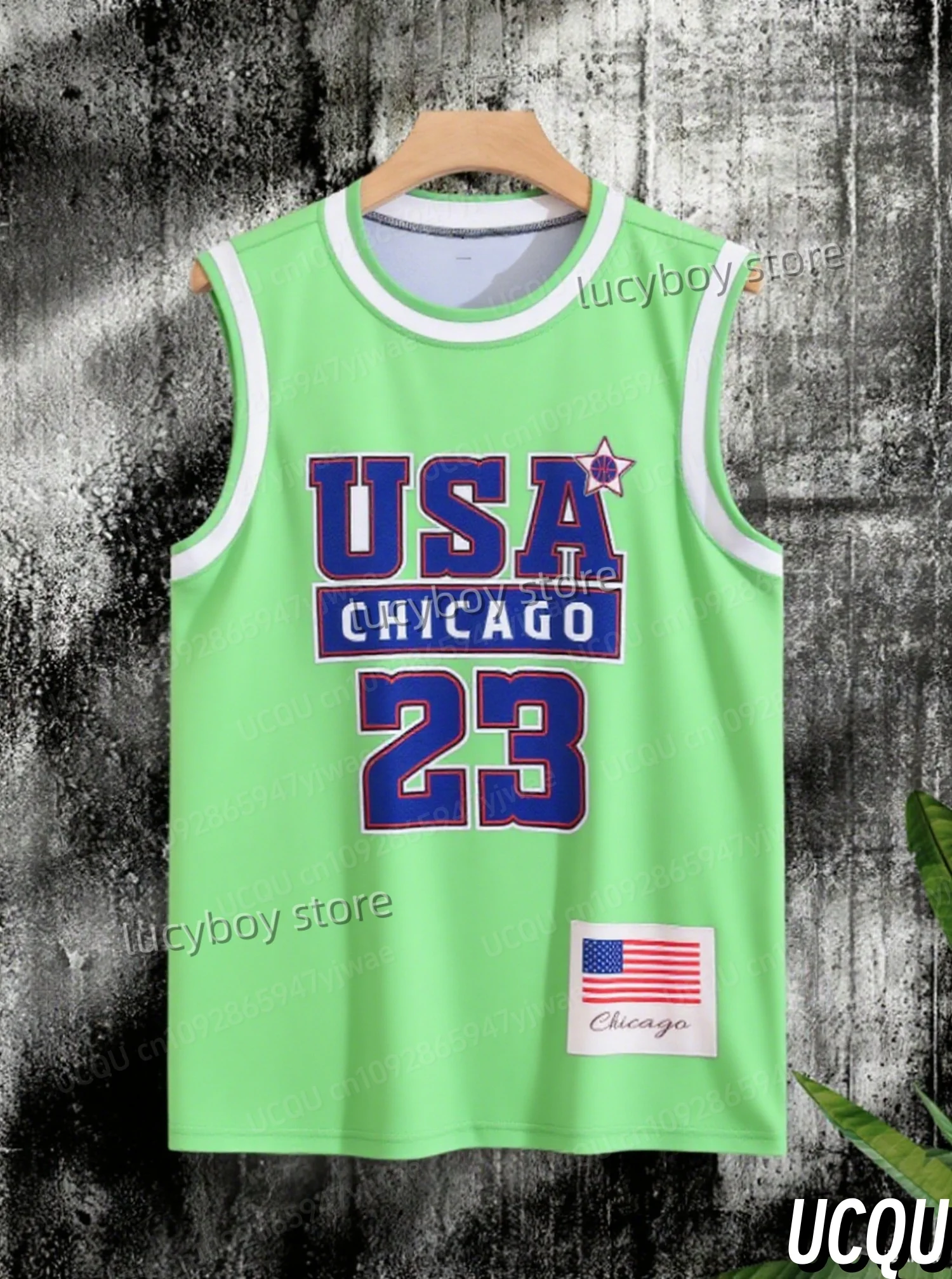 2025 Summer Men USA Chicago No.23 Print Striped Round Neck Casual Tank Top Mens Basketball Jersey Vest gym Sport Basketball Vest - Image 4