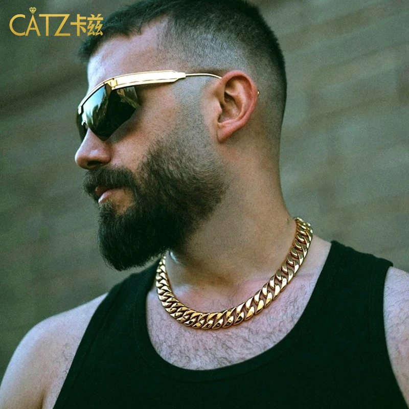 

20MM316l Stainless Steel Necklace 18k Gold Plated Heavy Cuban Chain Necklace Jewelry for Men and Women