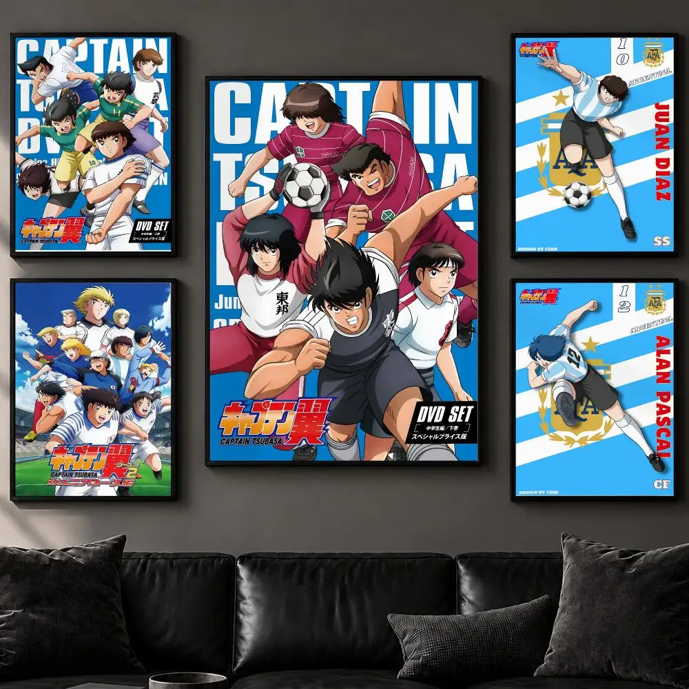 Anime C-Captain TsubasaS Poster Art  Self-Adhesive No Glue Residue Wall Decor for Bedroom Living Room