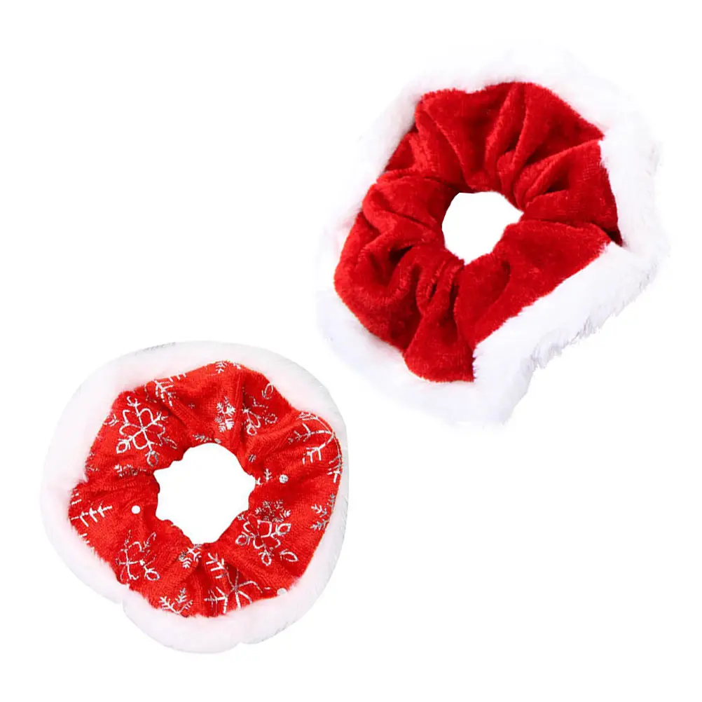 

2pcs Hair Ties Fleece Rings Decorative Ropes Women Headdress Elastic Soft Comfortable Long Use Beautiful Colors Match