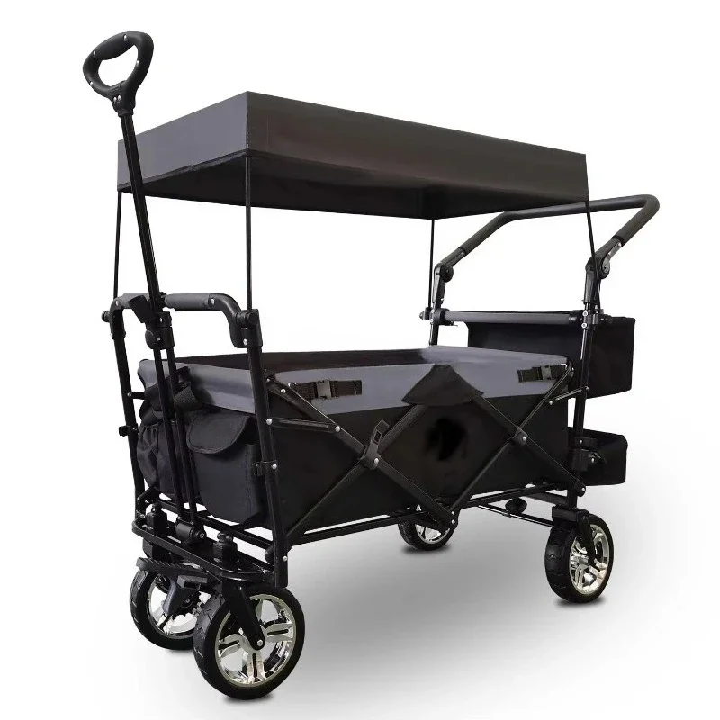 Push-pull collapsible station wagon Outdoor folding children's travel cart, convenient, practical and durable