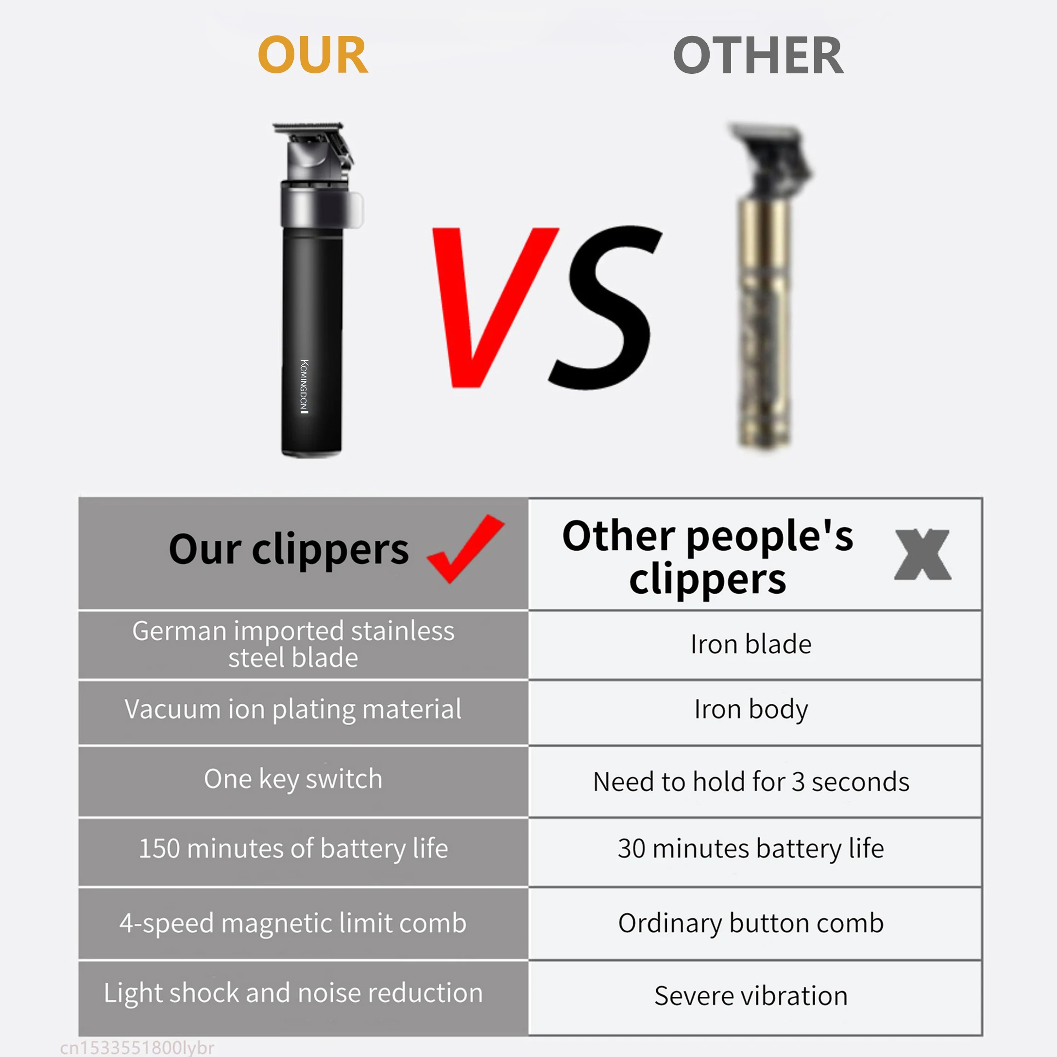 XIAOMI Youpin Komingdon cortadora de pelo profesional para hombre Electric maquina cortar chargeable afeitadora electrica cortapelos pelar maquinillas el afeitar corta patillera barbero maquinilla cortapelo máquina