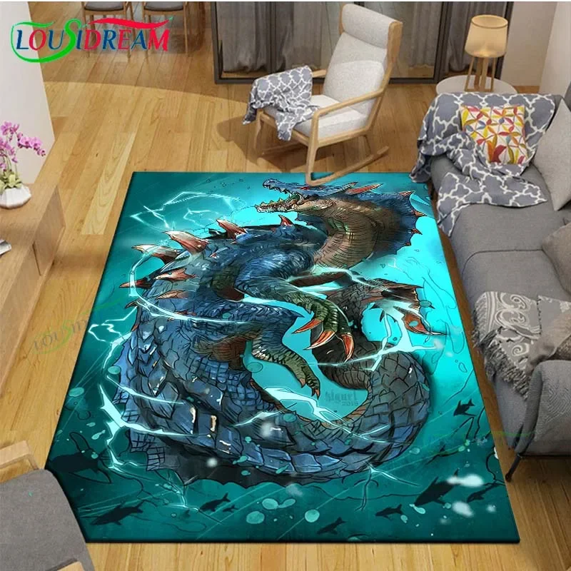 3D Game M-Monster H-HHunter Printed  Carpets Living Room Anti-Skid Area Rug Kids Bedroom Mats Yoga Mat Large Carpet Decor